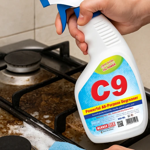Mennah C9 Universal Degreaser 950ml Powerful Multi-Purpose Cleaner Heavy-Duty Grease Remover for Kitchen, Garage & Outdoor Use - Mennah - Image 4