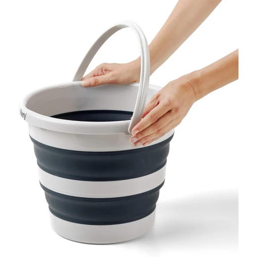 Rayen Mery Folding Bucket 12 liters, Light and Dark Grey, 35 x 26 cm, Folded 35 x 6.50 cm - Mery - Image 4