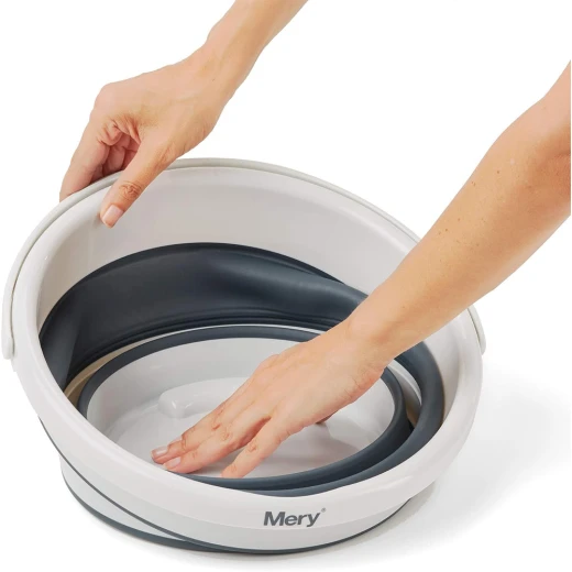 Rayen Mery Folding Bucket 12 liters, Light and Dark Grey, 35 x 26 cm, Folded 35 x 6.50 cm - Mery - Image 5