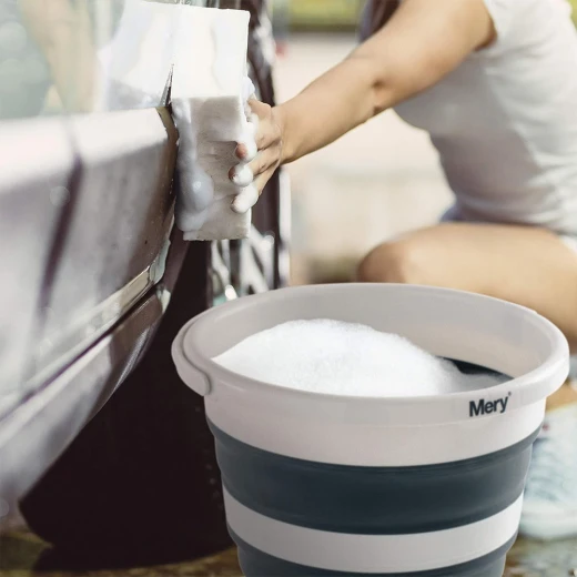 Rayen Mery Folding Bucket 12 liters, Light and Dark Grey, 35 x 26 cm, Folded 35 x 6.50 cm - Mery - Image 9