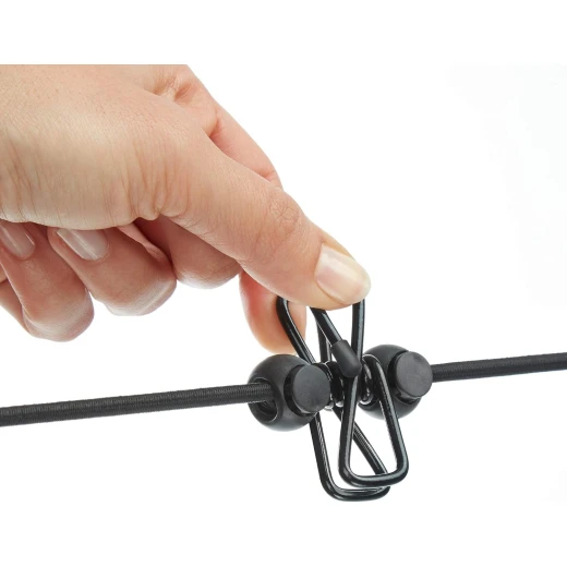 Rayen Tweezers Elastic Rope Laying Dimensions | 12 Included | Valid for Hanging Hangers | Clip Forceps | Polyester Silk | Latex | Metal | Black | 78 to 157 - Rayen - Image 4