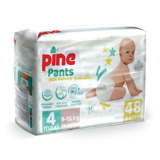 Pine Pants 4 - Pack of 48- Weight Range: 9-15 kg Pine Pants 4 - Pack of 48- Weight Range: 9-15 kg