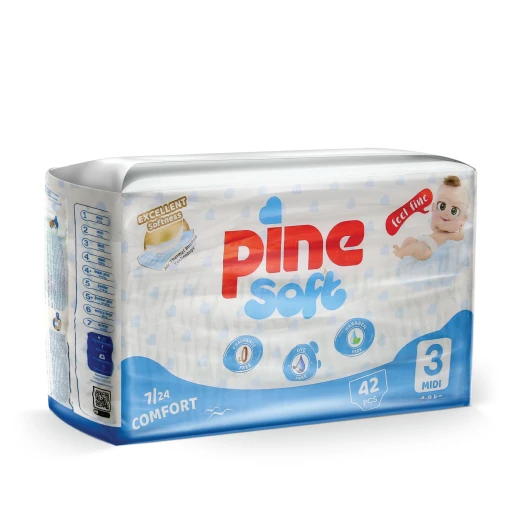 Pine Soft Diapers, Size 3, 42 pads, from 4 to 9 kg - PIne - Image 9