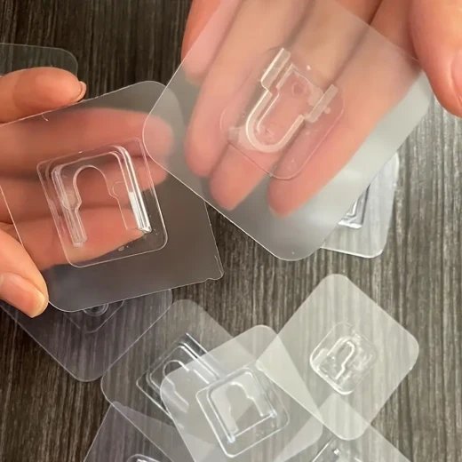 Transparent Double Side Sticky Hook, Self Adhesive Fixed Buckle 1 Pack - Pronta casa - Image 3