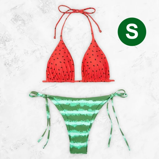 Watermelon Pattern Bikini Set - Size S Watermelon Pattern Bikini Set - Size S