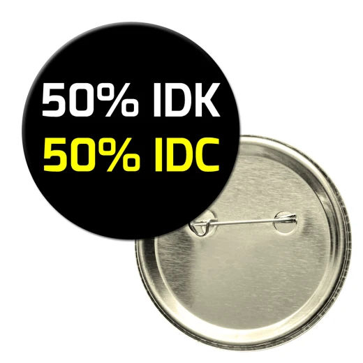 باجة دائرية - بروش - دبوس - فكاهه - 50% لا أعلم و 50% غير مهتم باجة دائرية - بروش - دبوس - فكاهه - 50% لا أعلم و 50% غير مهتم