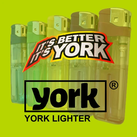 Four pieces of assorted press button YORK lighters plus ONE FREE - Image 2