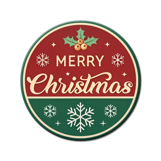 Rounded fridge Magnet with Christmas theme - Design 5 Rounded fridge Magnet with Christmas theme - Design 5