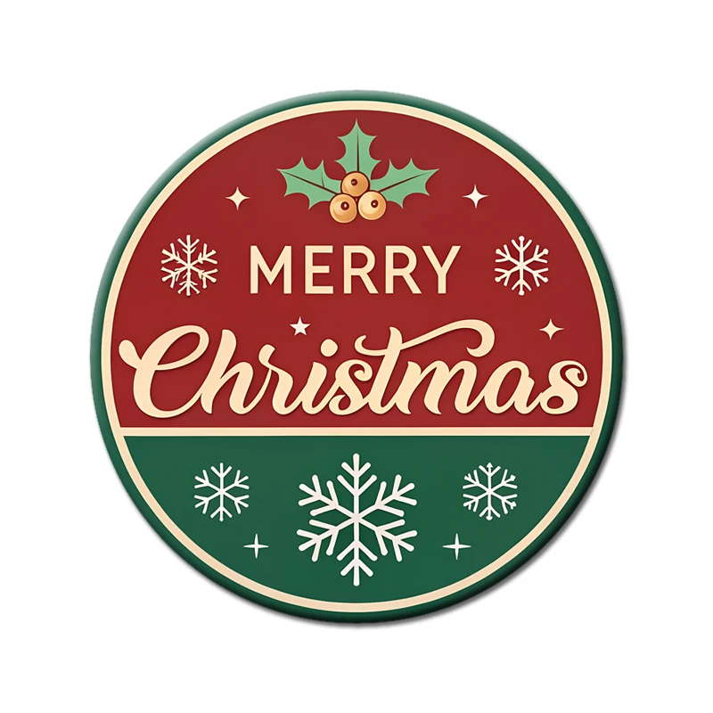 Rounded fridge Magnet with Christmas theme - Design 5 - Uncle pins