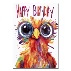 Cute funny figure on birthday greeting card – Style 4