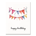 Water colors birthday greeting card 2