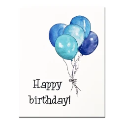 Water colors birthday greeting card style 3