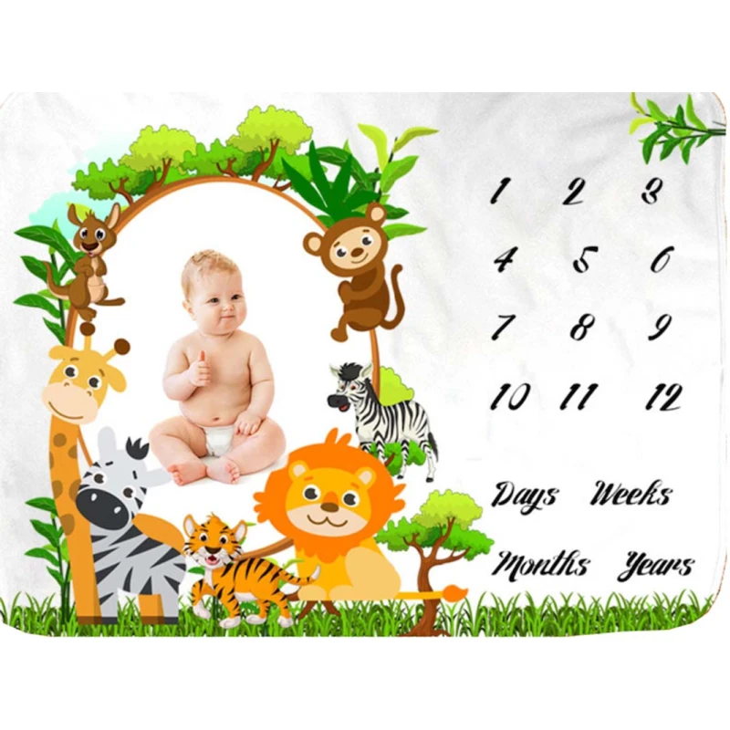 Soft fleece Milestone blanket - BABYDO