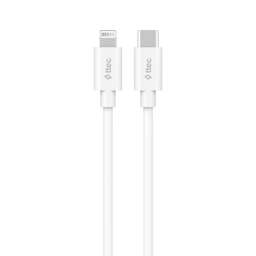 Ttec lightning type c charge / data cable , 150cm , white , mfi Ttec lightning type c charge / data cable , 150cm , white , mfi