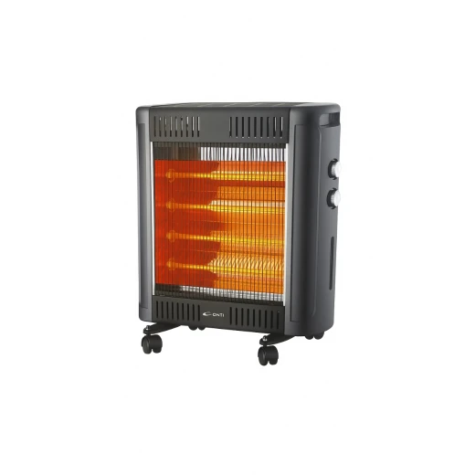 Conti Electric Quartz Heater 2400W – UQH 24007 BK | Adjustable Thermostat, 4 Power Settings, 360° Safety Switch, Easy-Move Wheels, Large Reflector, Durable Home Heating Solution