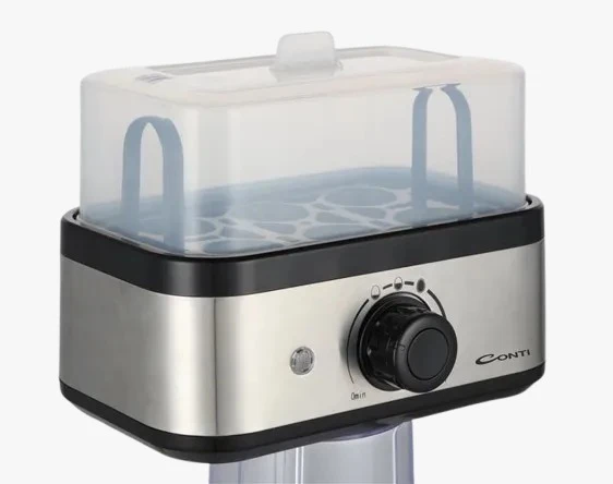 Conti EB 64001 BS Egg Boiler – 6 Egg Capacity, 3 Cooking Settings, Automatic Power-Off, 400W - Conti