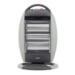 Geepas GHH9107 Halogen Heater – 1200W / 800W / 400W Power Settings, Safety Tip-Over Switch, Auto-Rolling Function, Grey - GEEPAS