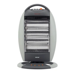 Geepas GHH9107 Halogen Heater – 1200W / 800W / 400W Power Settings, Safety Tip-Over Switch, Auto-Rolling Function, Grey