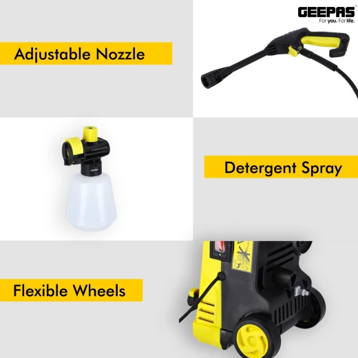 Geepas High Pressure Washer – 3000W, 135 Bar Powerful Electric Water Jet for Car, Home, and Garden Cleaning (GCW19027) - GEEPAS - Image 6