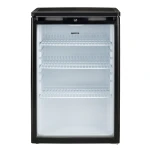 Geepas GSC1601BE 165L Showcase Chiller – CFC-Free R600a, Adjustable Thermostat, Lock & Key, Low Noise, Outside Condenser, Efficient Compressor, Glass Door, Black - GEEPAS