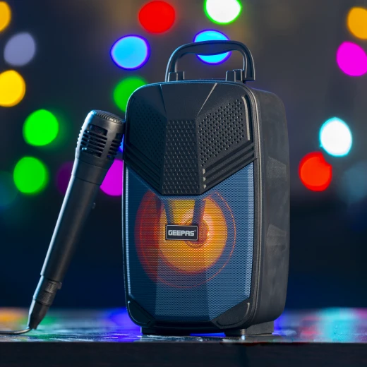 Geepas Portable Bluetooth Speaker GMS11156 – with Microphone, LED Light & USB/TF/FM/AUX Support - GEEPAS - Image 10