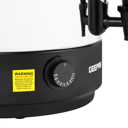 Geepas GK38064UK 30L Stainless Steel Water Boiler – 2500W, Adjustable Thermostat, Boil Dry Protection, Black & Silver - GEEPAS - Image 4