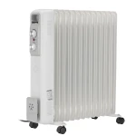 Geepas GRH28562 Oil Filled Radiator Heater – 13 Fins, 1100W/1500W/2600W, Adjustable Thermostat, Overheat Protection, Stable Castor Wheels, White - GEEPAS