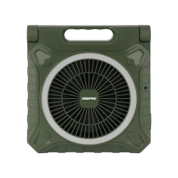 Geepas 8" Rechargeable Solar Fan with Remote Control, Smart Panel & LED Light – 3 Speed Modes, 20 Hours Working Time – GF21233 – Green