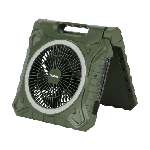 Geepas 8" Rechargeable Solar Fan with Remote Control, Smart Panel & LED Light – 3 Speed Modes, 20 Hours Working Time – GF21233 – Green - GEEPAS - Image 8