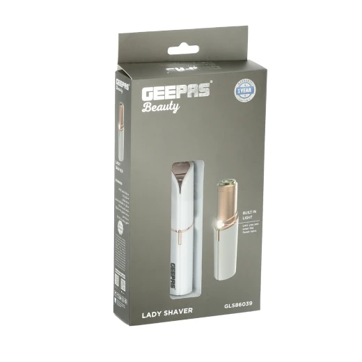 Geepas GLS86039 Lady Shaver with Built-in Light – USB Rechargeable, Painless Hair Removal for Face & Body, Sharp Blade, Compact Design, White & Gold - GEEPAS - Image 3