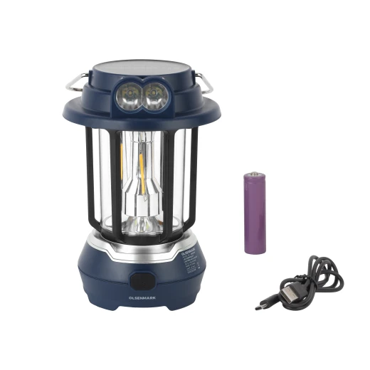 Olsenmark LED Emergency Lantern with Solar – OME2824, Energy Efficient, Super Bright, 7 Hours Runtime, Portable, Compact, Blue, 2 Years Warranty - olsenmark - Image 5
