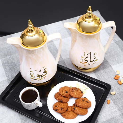 طقم دلة قهوة و شاي رويال فورد رخامي مزدوج الجدار حافظ حراري تسريب محمي سعة 1 لتر - رويال فورد - Image 3