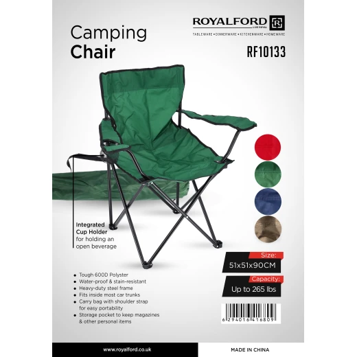 Royalford Folding Camping Chair with Carry Bag and Cup Holder – RF10133 - Royalford - Image 10