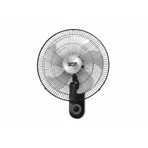 SuperTech 18‑Inch Wall Fan STFW45‑9244 Black – 60W – 5 Metal Blades – 3 Speed SuperTech 18‑Inch Wall Fan STFW45‑9244 Black – 60W – 5 Metal Blades – 3 Speed