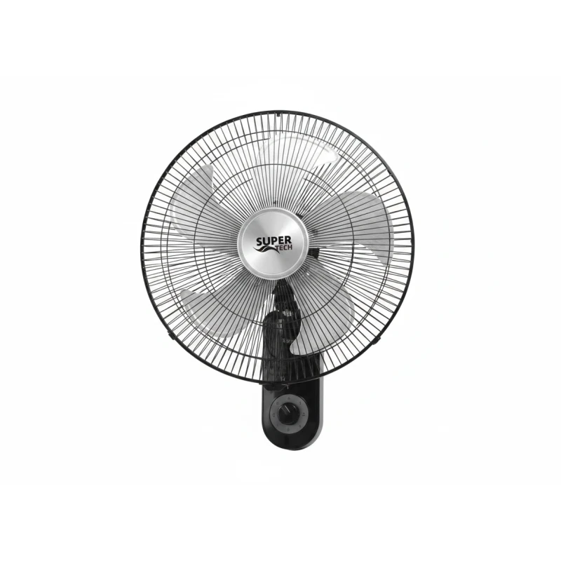 SuperTech 18‑Inch Wall Fan STFW45‑9244 Black – 60W – 5 Metal Blades – 3 Speed - Supertech