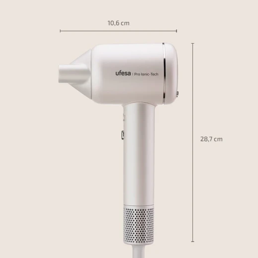 Ufesa Pro Ionic-Tech Hair Dryer – 1600W Digital Ionic Dryer with 3 Speeds, Smart Sensor, Magnetic Attachments - Ufesa - Image 7