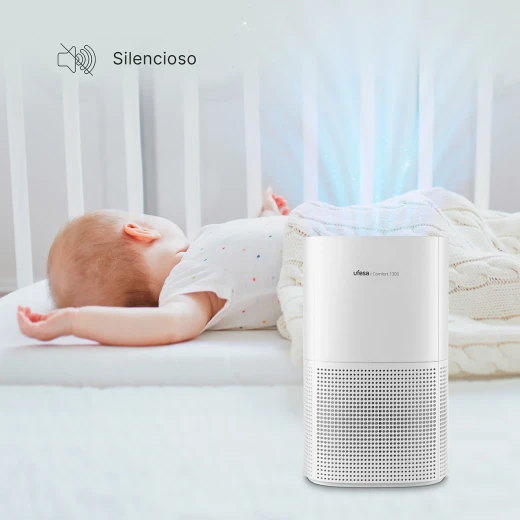 جهاز تنقية الهواء Ufesa Comfort 1300 مزود بفلتر HEPA - معدل تدفق هواء نظيف 130 متر مكعب/ساعة، تشغيل هادئ، مستويات سرعة متعددة، مثالي للغرف التي تصل مساحتها إلى 55 متر مربع - يوفيسا - Image 6