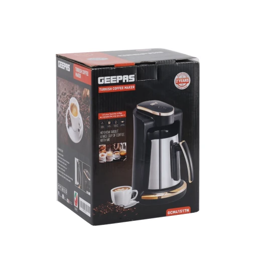 Geepas Turkish Coffee Maker – 250ml Capacity, Touch Control, Heat-Resistant Cup, Auto Safety System, 600W (GCM41517N) - GEEPAS - Image 7