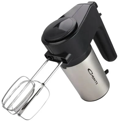 Conti HM 30002 BS Hand Mixer – 300W, 6 Speeds + Turbo, Chrome Beater, Chrome Hook, Professional Mixing Conti HM 30002 BS Hand Mixer – 300W, 6 Speeds + Turbo, Chrome Beater, Chrome Hook, Professional Mixing