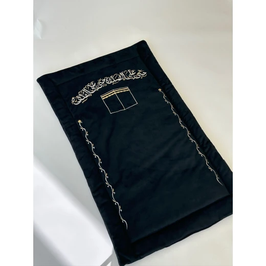 Black Velvet Prayer Mat 120*73*2 - Al Baraka - Image 3