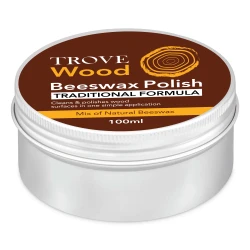 Trove wax protects wooden items from mold, fading, and harmful liquids, while giving them a beautiful shine and finish. 100ml