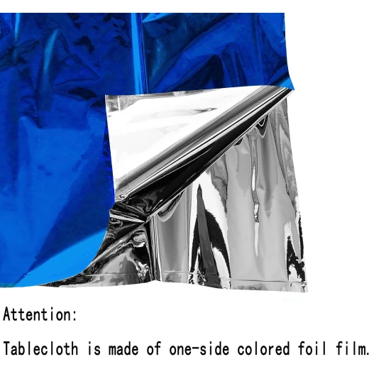 Table Foil Rectangle Cover For Parties, Blue Color - Image 4