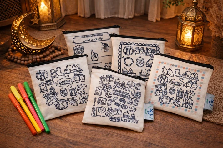 Color Me – Kids Ramadan DIY Pouch Kit with 3 Washable Colors - yaco