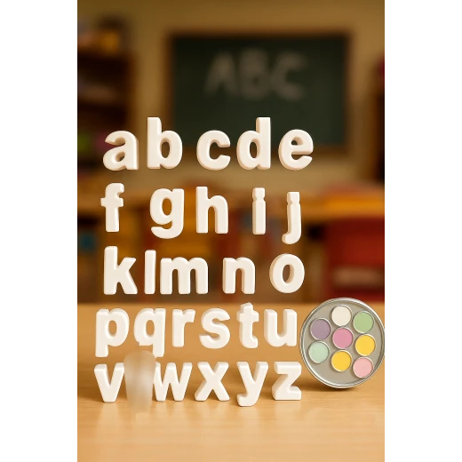 أحرف انجليزية للتلوين مع علبة الوان من سينسوريا أحرف انجليزية للتلوين مع علبة الوان من سينسوريا