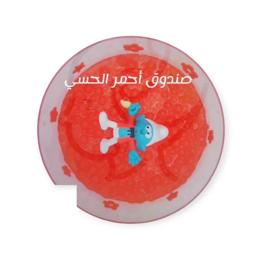 Smurf the artist :Red sensory set (one edition) one small smurf, red Orbeez, magnifier, sensory materials, 3 gypsum models and red paint with brush - sensoria - Image 3