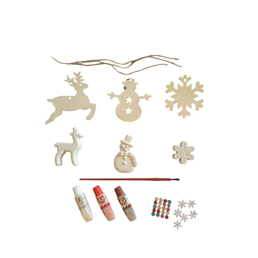 DIY winter pendants 3 wood pendants for decoration, 3 gypsum models for coloring  - sensoria - Image 3
