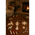 DIY winter pendants 3 wood pendants for decoration, 3 gypsum models for coloring  - sensoria