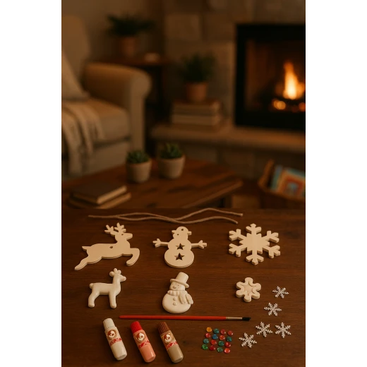 DIY winter pendants 3 wood pendants for decoration, 3 gypsum models for coloring DIY winter pendants 3 wood pendants for decoration, 3 gypsum models for coloring