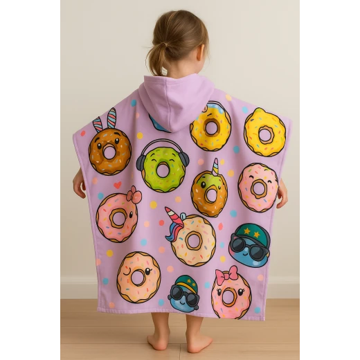 Sensoria, Donuts Hooded  towels for Kids age 2-10 years - sensoria - Image 3