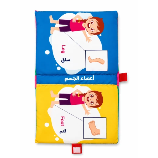 Sensoria, Early Education Soft Cloth Book  ,Body parts for girls , Visual & Sensory Training 15x18 cm - sensoria - Image 3